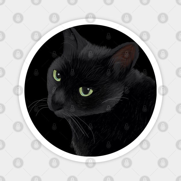 Cool Black Cat Magnet by BATKEI
